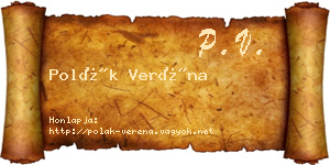 Polák Veréna névjegykártya